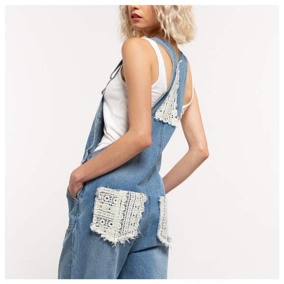 POL Fun Feel Denim Boho Overalls - Picture 7 of 12